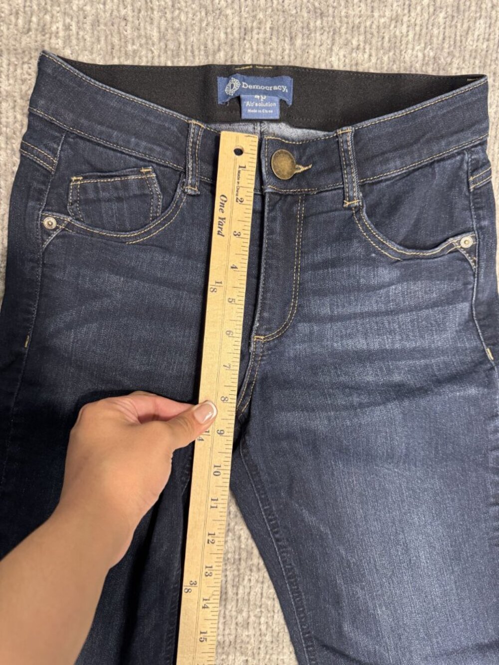 Democracy Ab solution Dark Wash Bootcut Jeans Women’s 4P Petite Denim - Picture 7 of 7